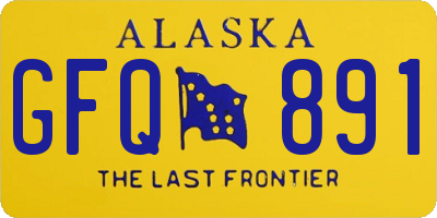 AK license plate GFQ891