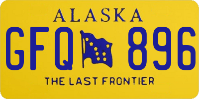 AK license plate GFQ896