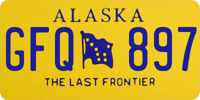 AK license plate GFQ897