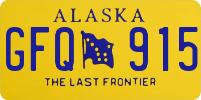 AK license plate GFQ915