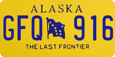 AK license plate GFQ916