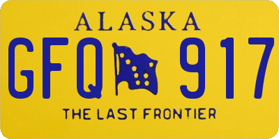 AK license plate GFQ917