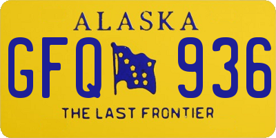 AK license plate GFQ936