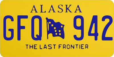 AK license plate GFQ942