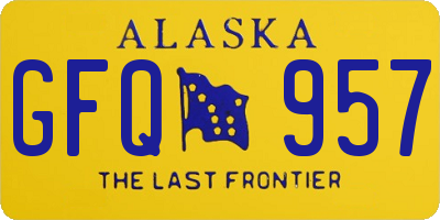 AK license plate GFQ957