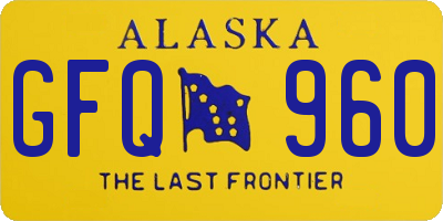AK license plate GFQ960