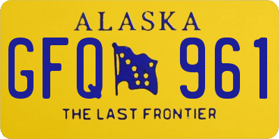 AK license plate GFQ961