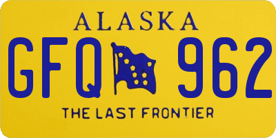 AK license plate GFQ962