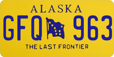 AK license plate GFQ963