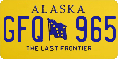 AK license plate GFQ965