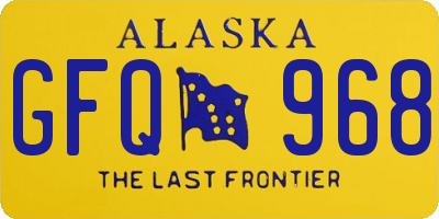 AK license plate GFQ968