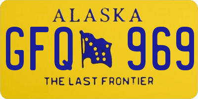 AK license plate GFQ969
