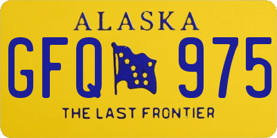AK license plate GFQ975