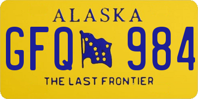 AK license plate GFQ984