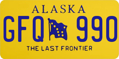 AK license plate GFQ990