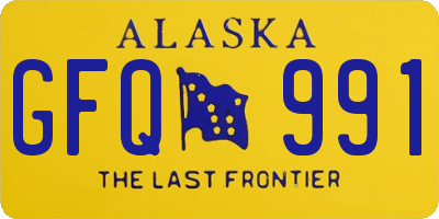 AK license plate GFQ991