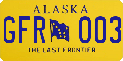 AK license plate GFR003
