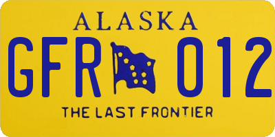 AK license plate GFR012
