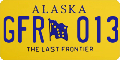 AK license plate GFR013