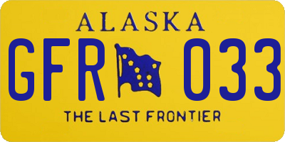 AK license plate GFR033