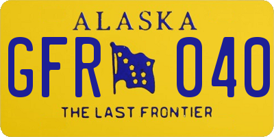 AK license plate GFR040