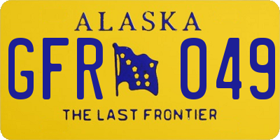 AK license plate GFR049