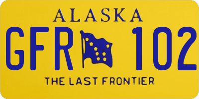 AK license plate GFR102