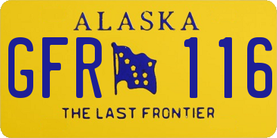 AK license plate GFR116