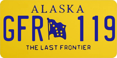 AK license plate GFR119