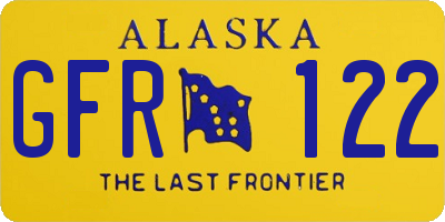 AK license plate GFR122