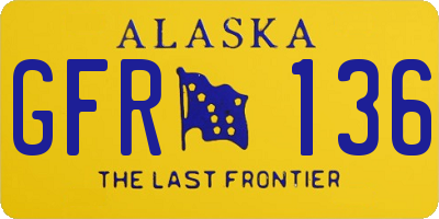 AK license plate GFR136