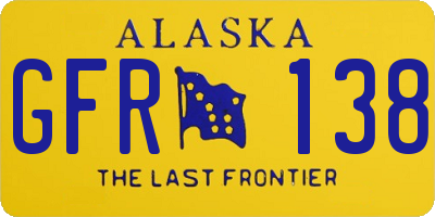 AK license plate GFR138