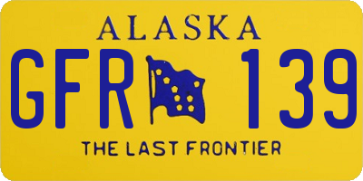 AK license plate GFR139