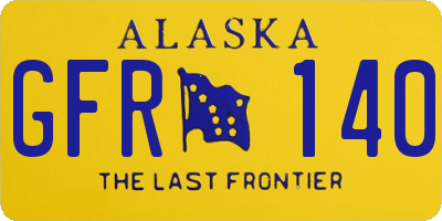 AK license plate GFR140