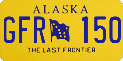 AK license plate GFR150