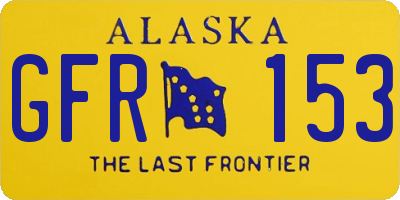 AK license plate GFR153