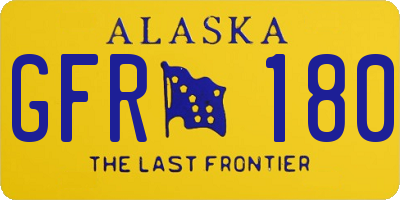 AK license plate GFR180