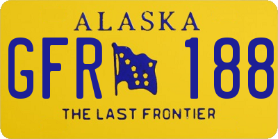 AK license plate GFR188