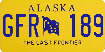 AK license plate GFR189