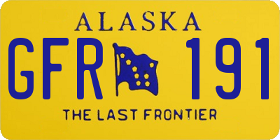 AK license plate GFR191