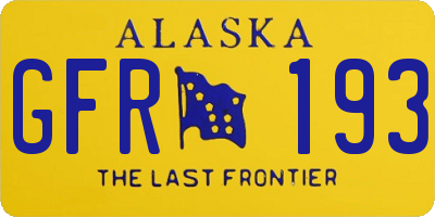 AK license plate GFR193