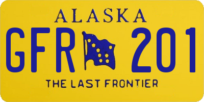 AK license plate GFR201