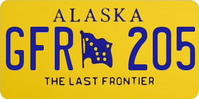 AK license plate GFR205