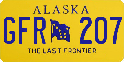AK license plate GFR207