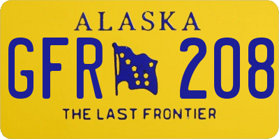 AK license plate GFR208