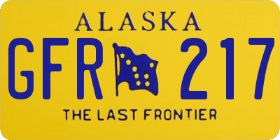 AK license plate GFR217