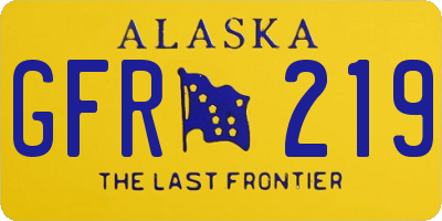 AK license plate GFR219