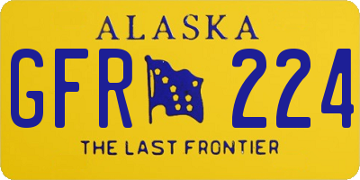 AK license plate GFR224