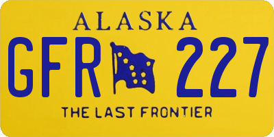 AK license plate GFR227