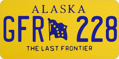 AK license plate GFR228